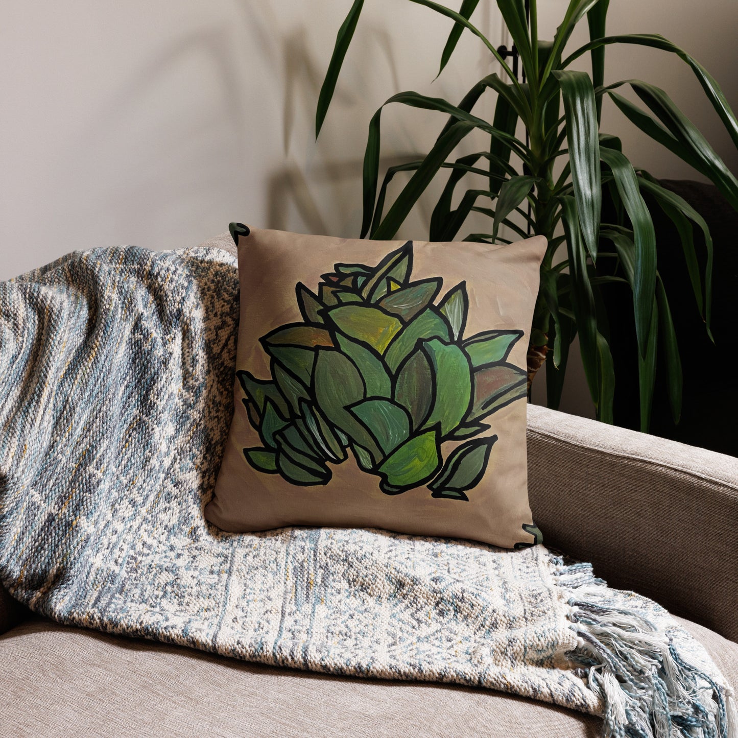 Peace Plant Throw Pillow