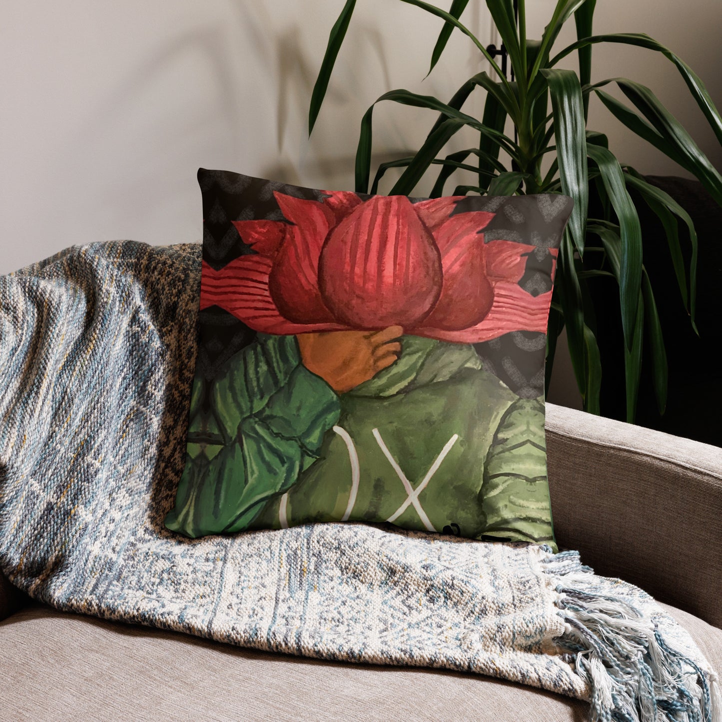 OX Flower Bomb Throw Pillow