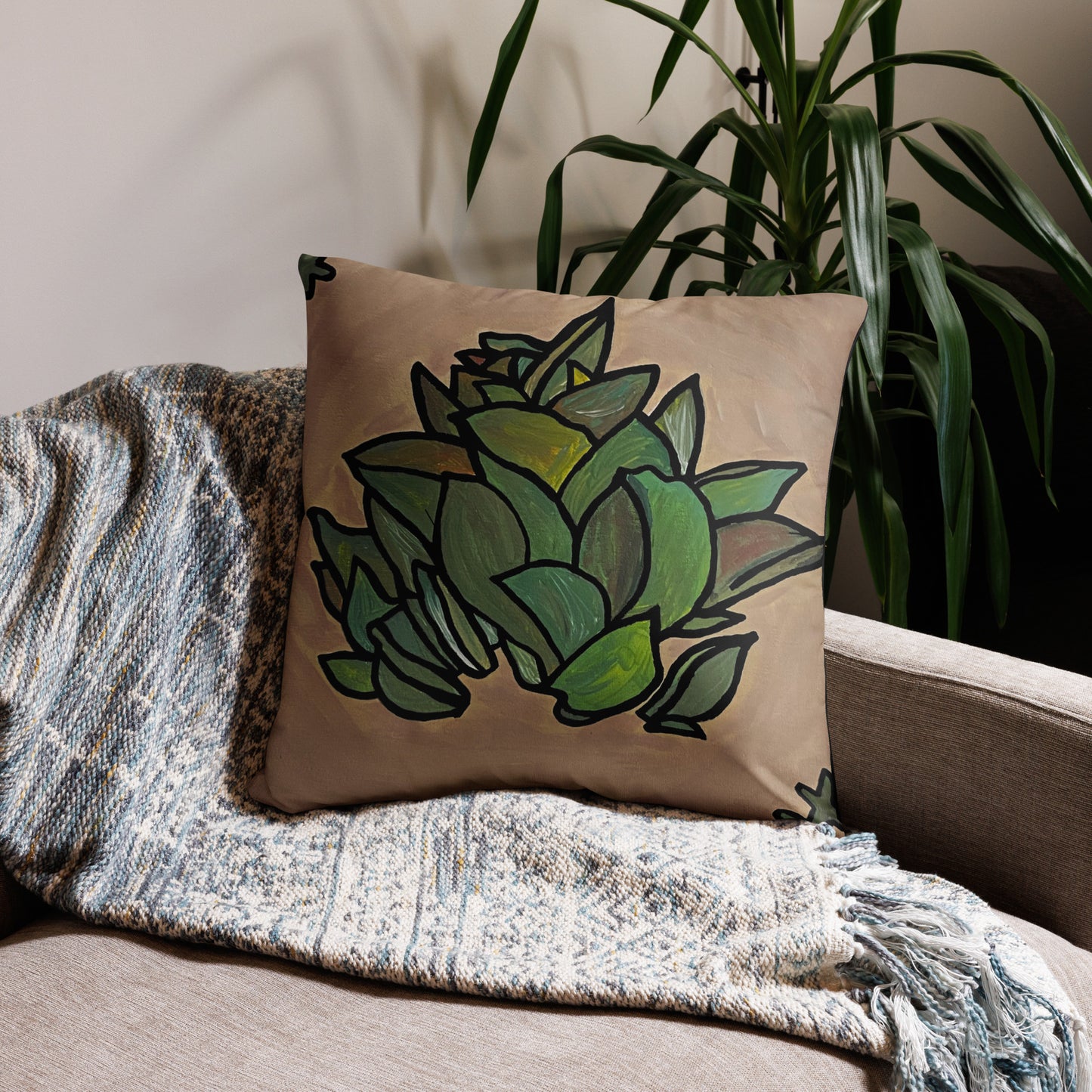 Peace Plant Throw Pillow