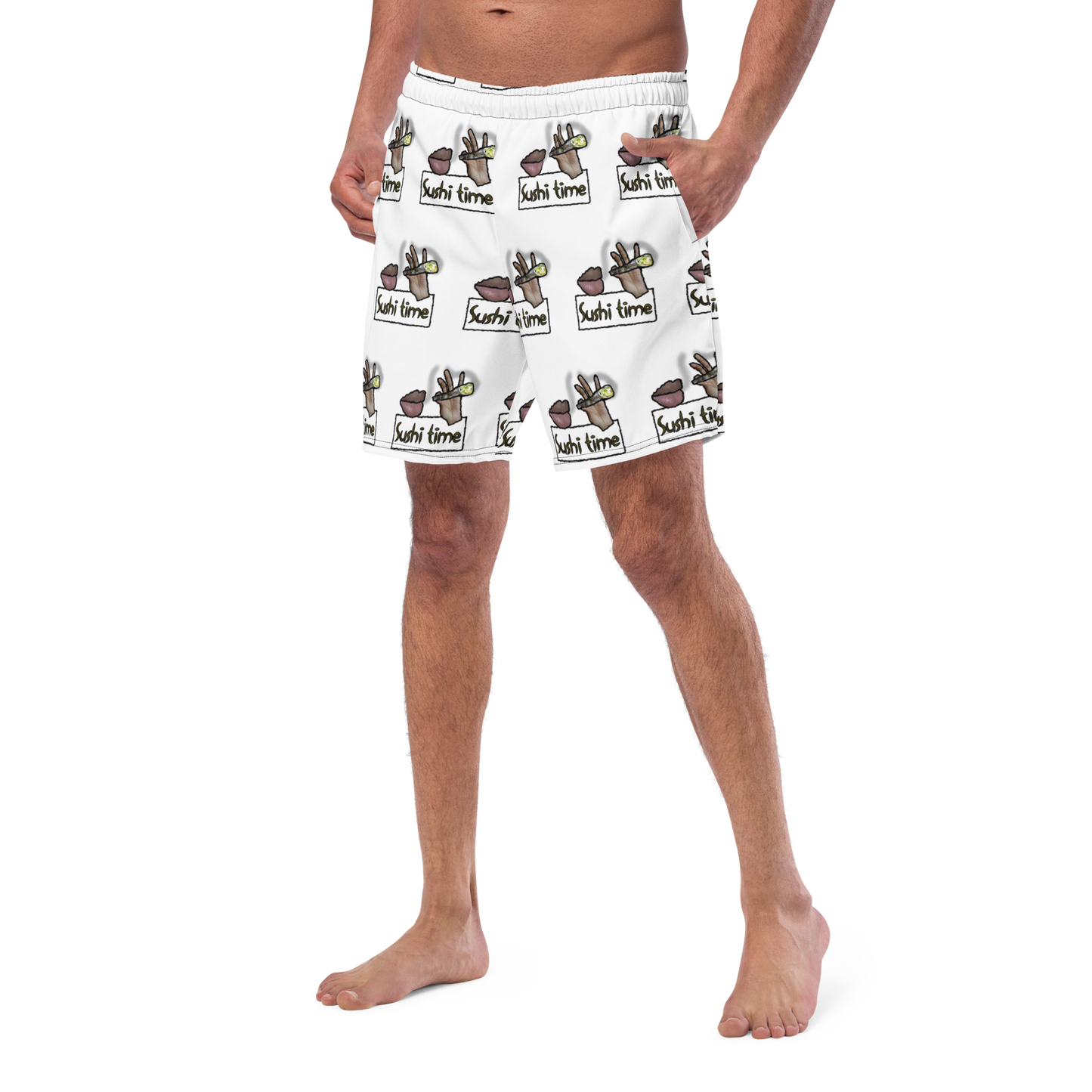 Sushi Time Men's All-Over Print Swim Trunks