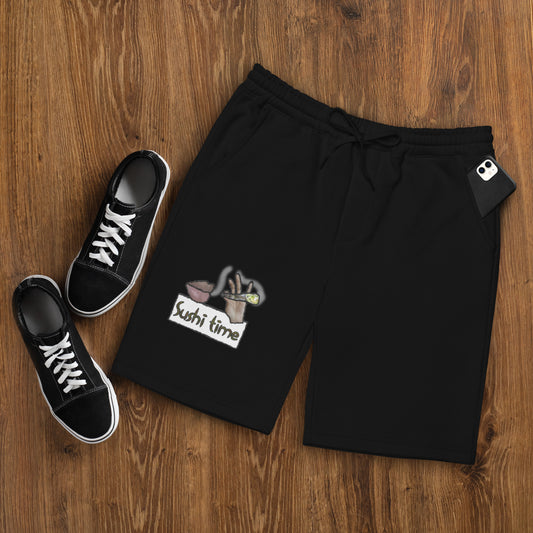 Sushi Time Men's Unisex Graphic Fleece Shorts