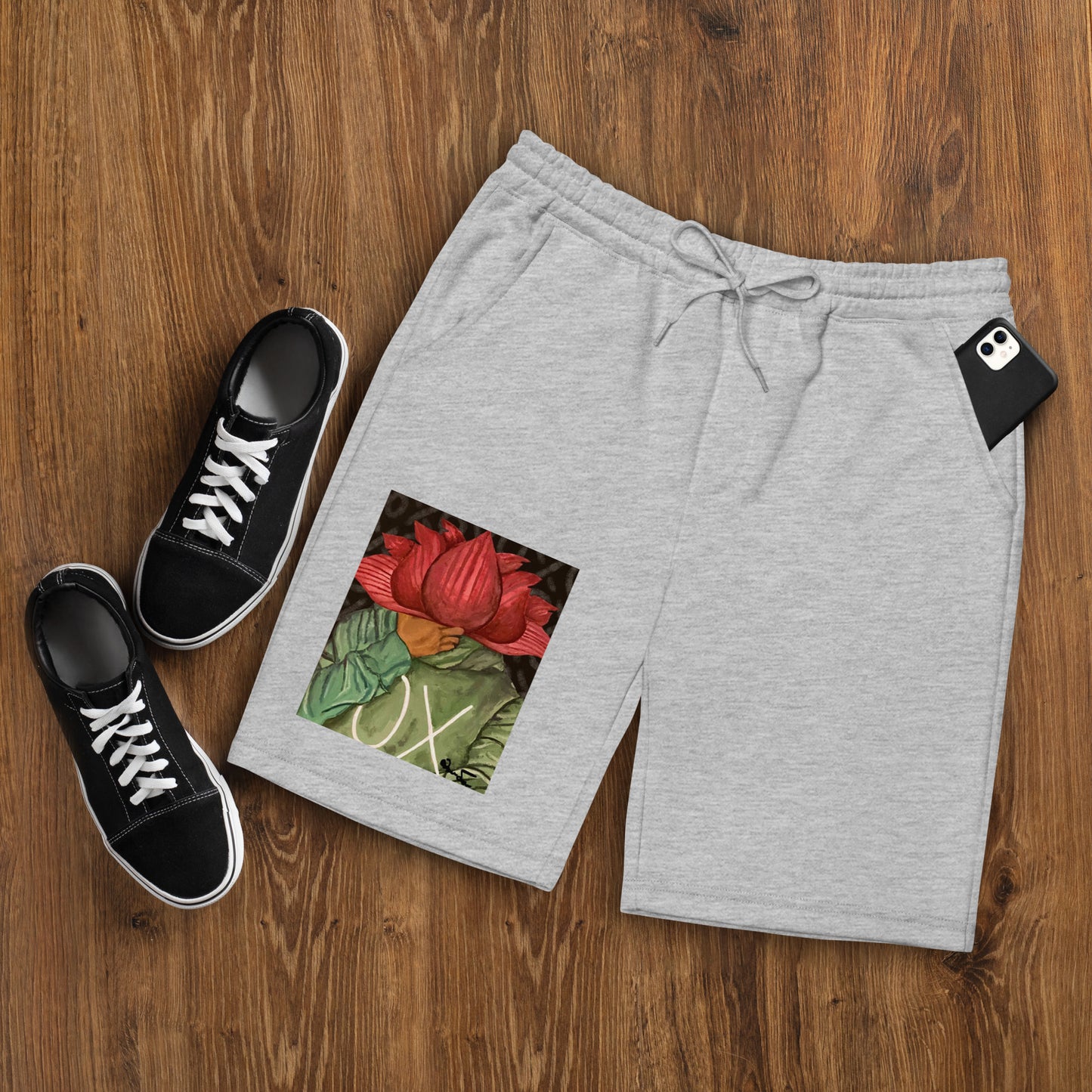 OX Flower Bomb Men's Unisex Fleece Shorts