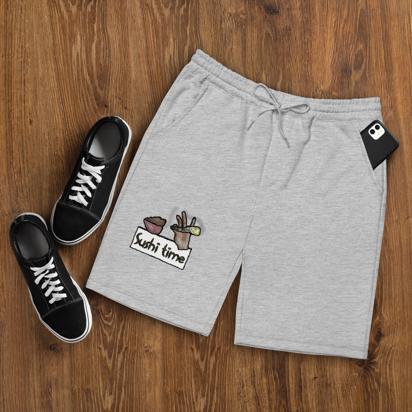 Sushi Time Men's Unisex Graphic Fleece Shorts