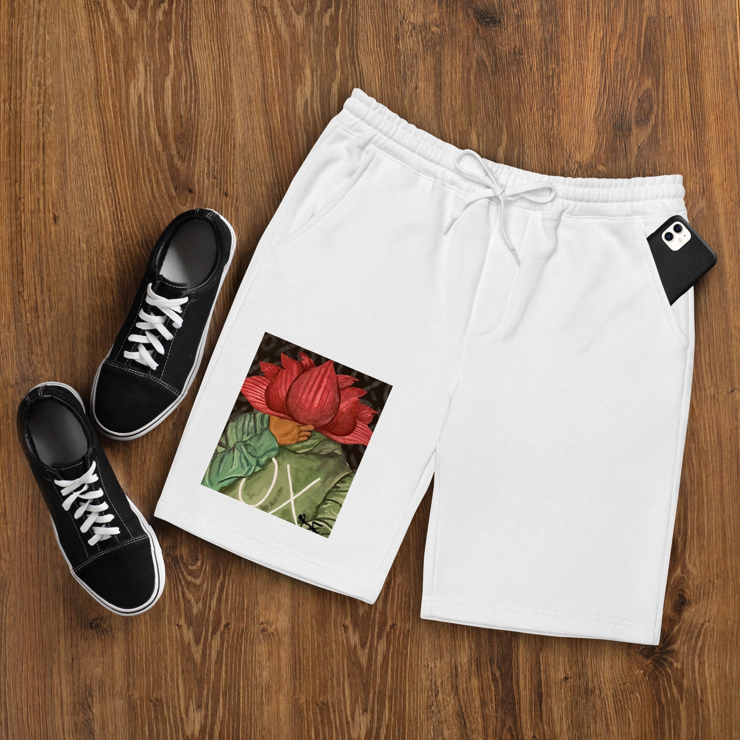 OX Flower Bomb Men's Unisex Fleece Shorts