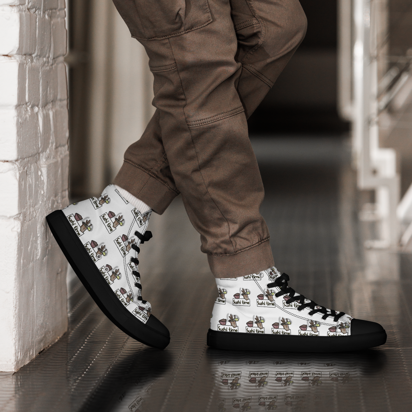 Sushi Time Men’s High Top Canvas Shoes