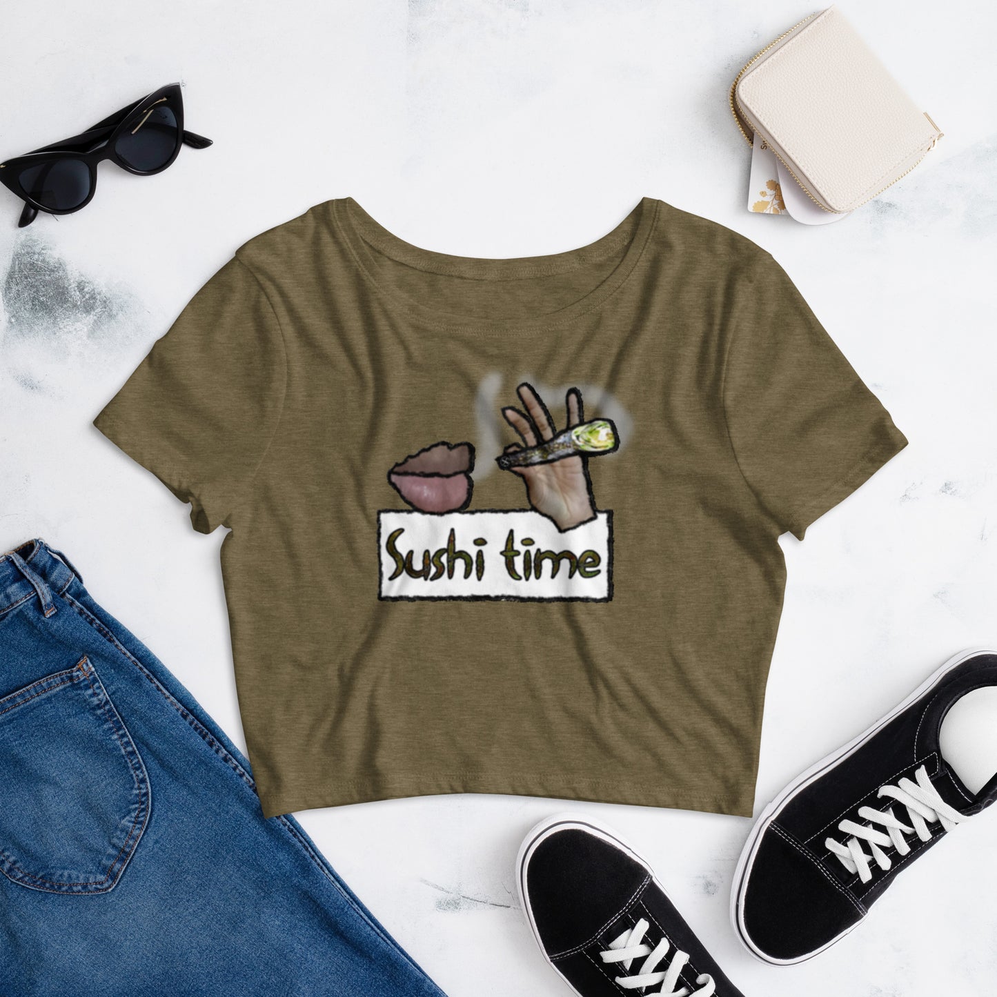 Sushi Time Women’s Graphic Crop Tee