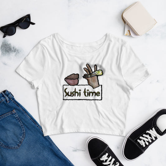 Sushi Time Women’s Graphic Crop Tee